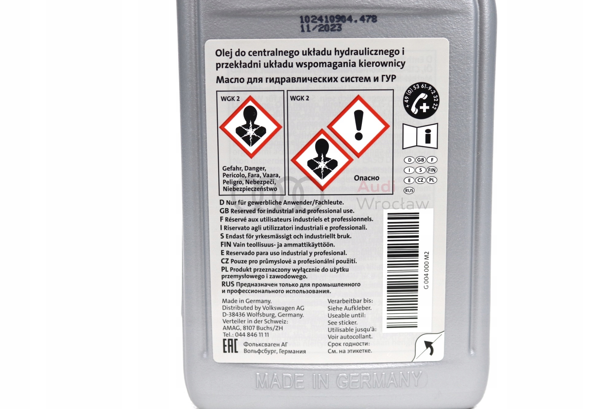 PŁYN HYDRAULICZNY UKŁĄDU WSPOMAGANIA VW AUDI SEAT SKODA ORYGINAŁ ASO Producent Volkswagen OE