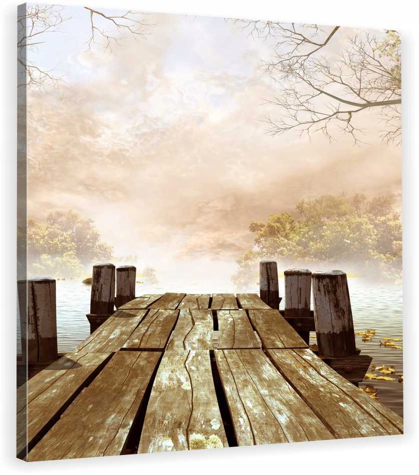 

Obraz Na Płótnie Molo Jesień Staw 70x70x2cm