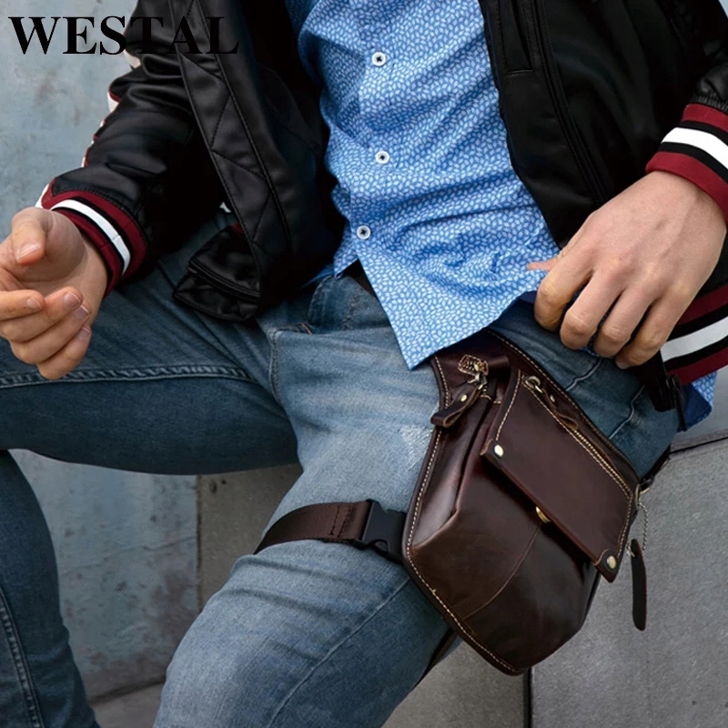 Saszetka Biodrówka torba nerka na udo WESTAL skóra Typ nerka