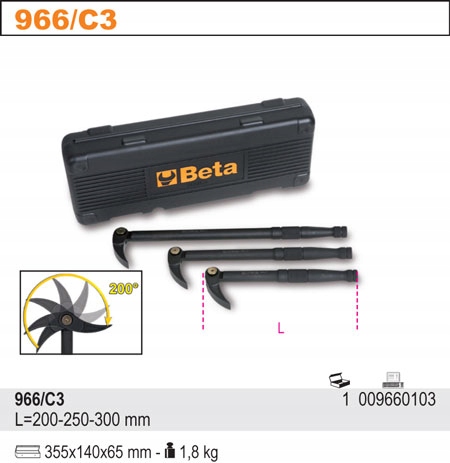 KPL 3 DŹWIGNI MONTAŻOWYCH Z PRZEGUBEM BETA 966/C3 Kod producenta 966/C3