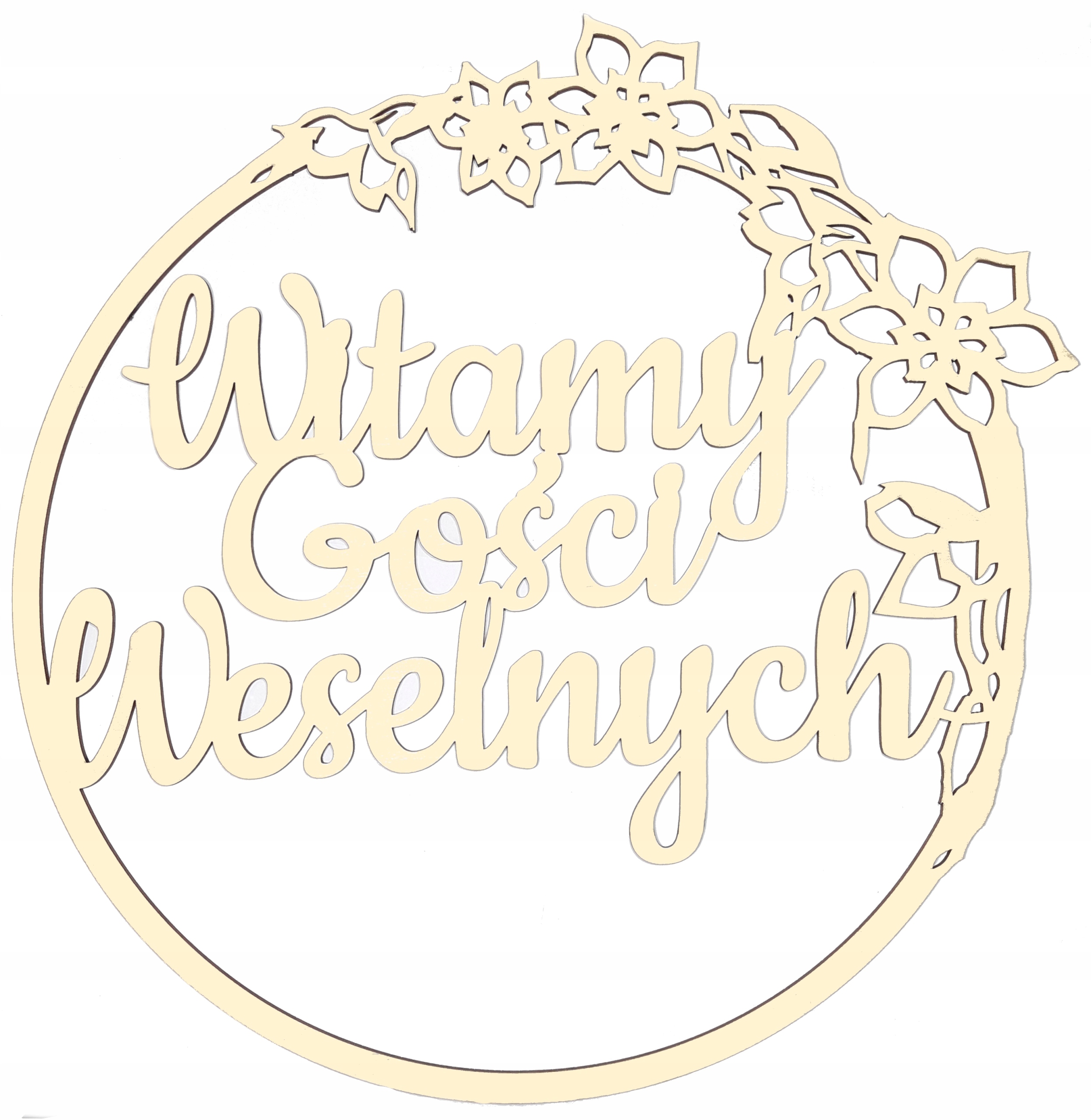 

Drewniany Wianek Koło Witamy Gości WESELNYCH-WG-01