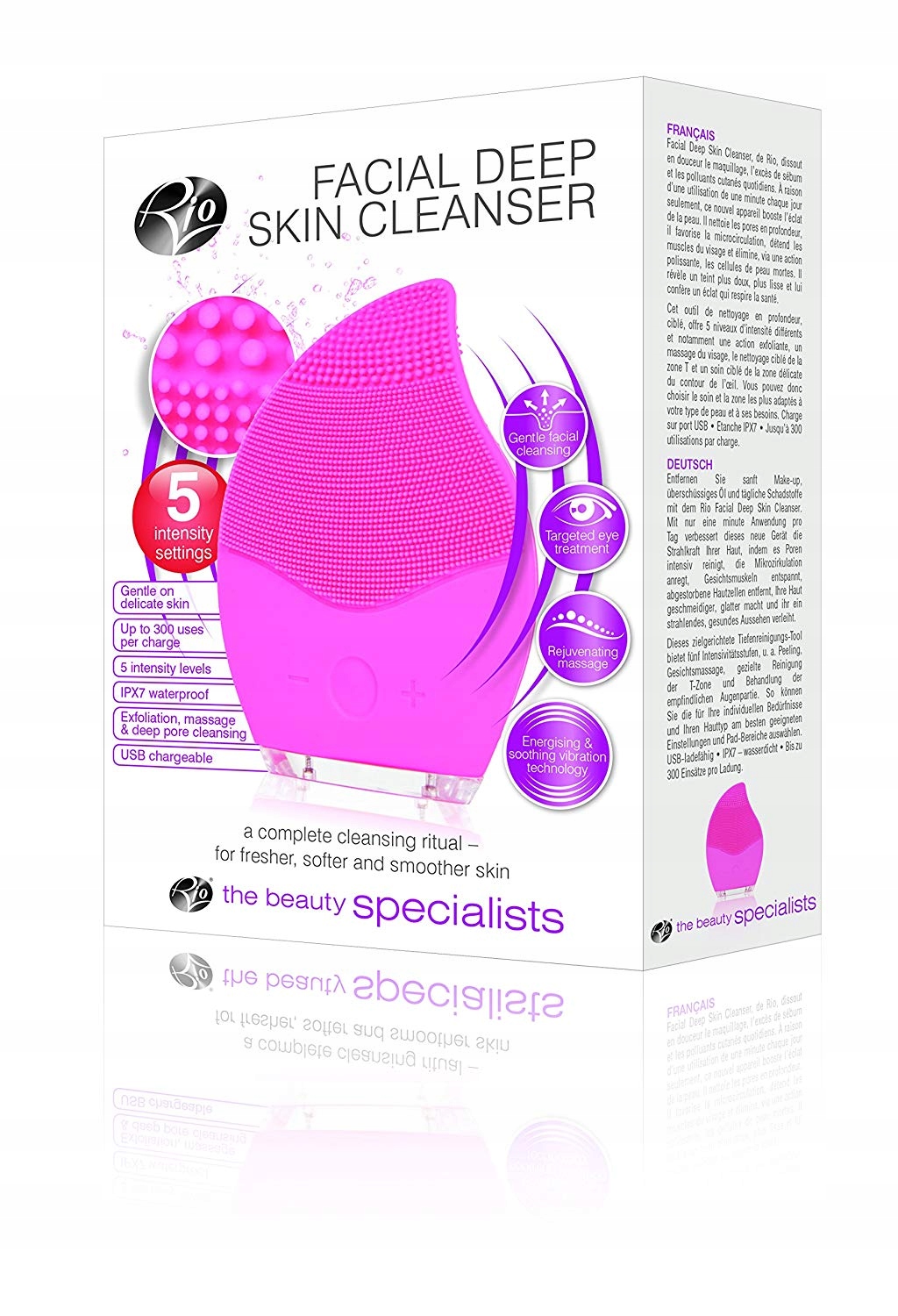 SILIKONOWA SZCZOTECZKA DO OCZYSZCZANIA TWARZY DEEP SZARA RIO Model FADC