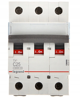 

Legrand TX3 Wyłącznik Nadprądowy 3P C25A S303