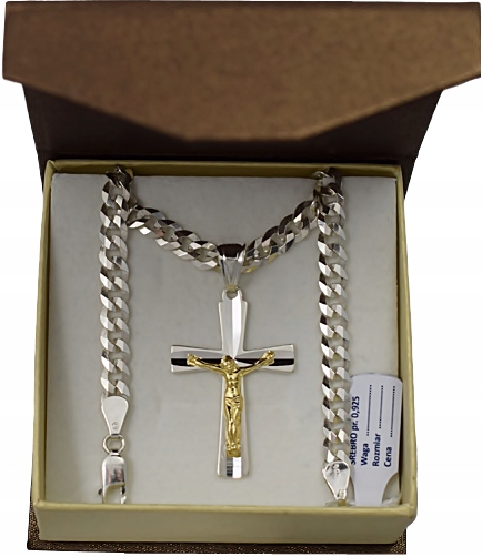 

Łancuszek Srebrny Pancerka Z Krzyżykiem Grawer