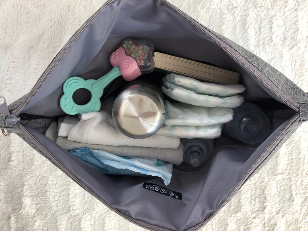 TORBA DO WÓZKA DUŻY ORGANIZER BAGGAGE SZARA WZORY Marka Baggage