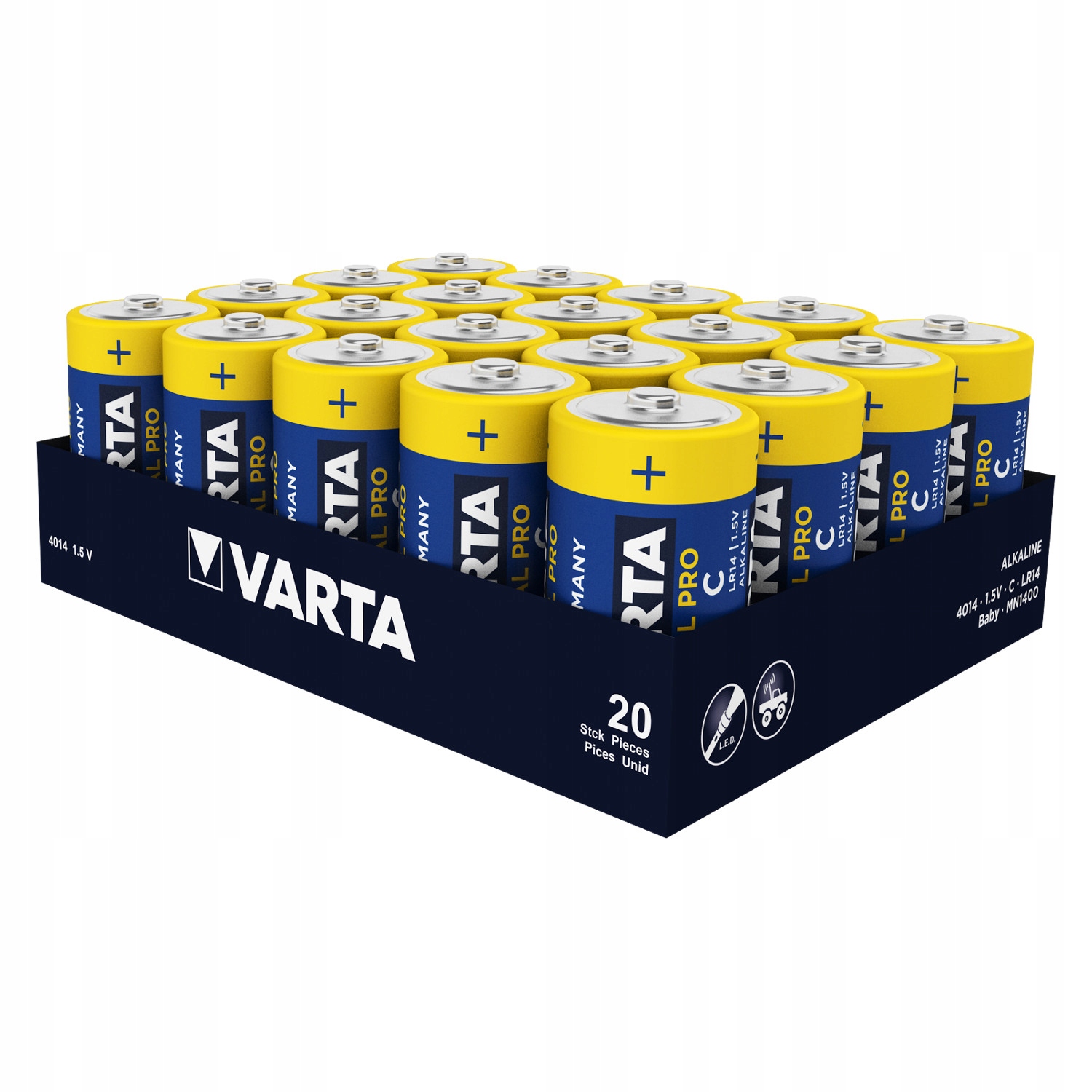 

20 x Bateria Varta Industrial LR14 R14 Typ C 1,5V