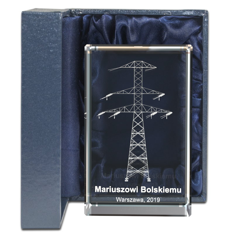 

Statuetka kryształowa z grawerem Słup energetyczny