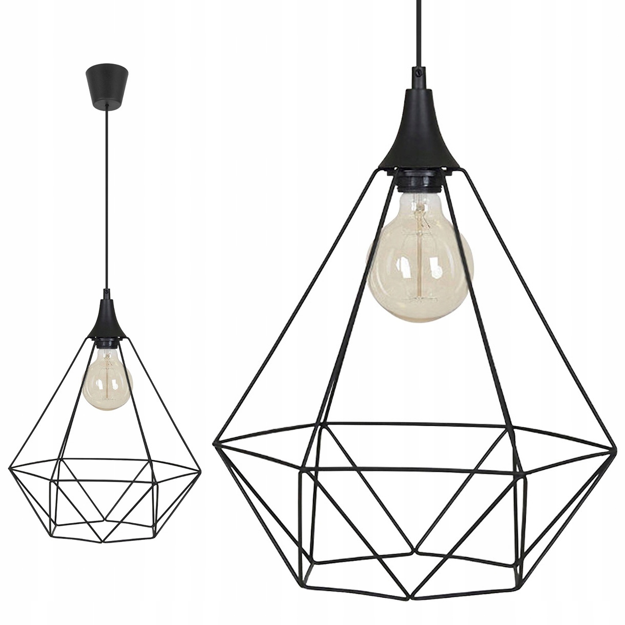 

Sufitowa Lampa Wisząca Diament Loft Edison Led