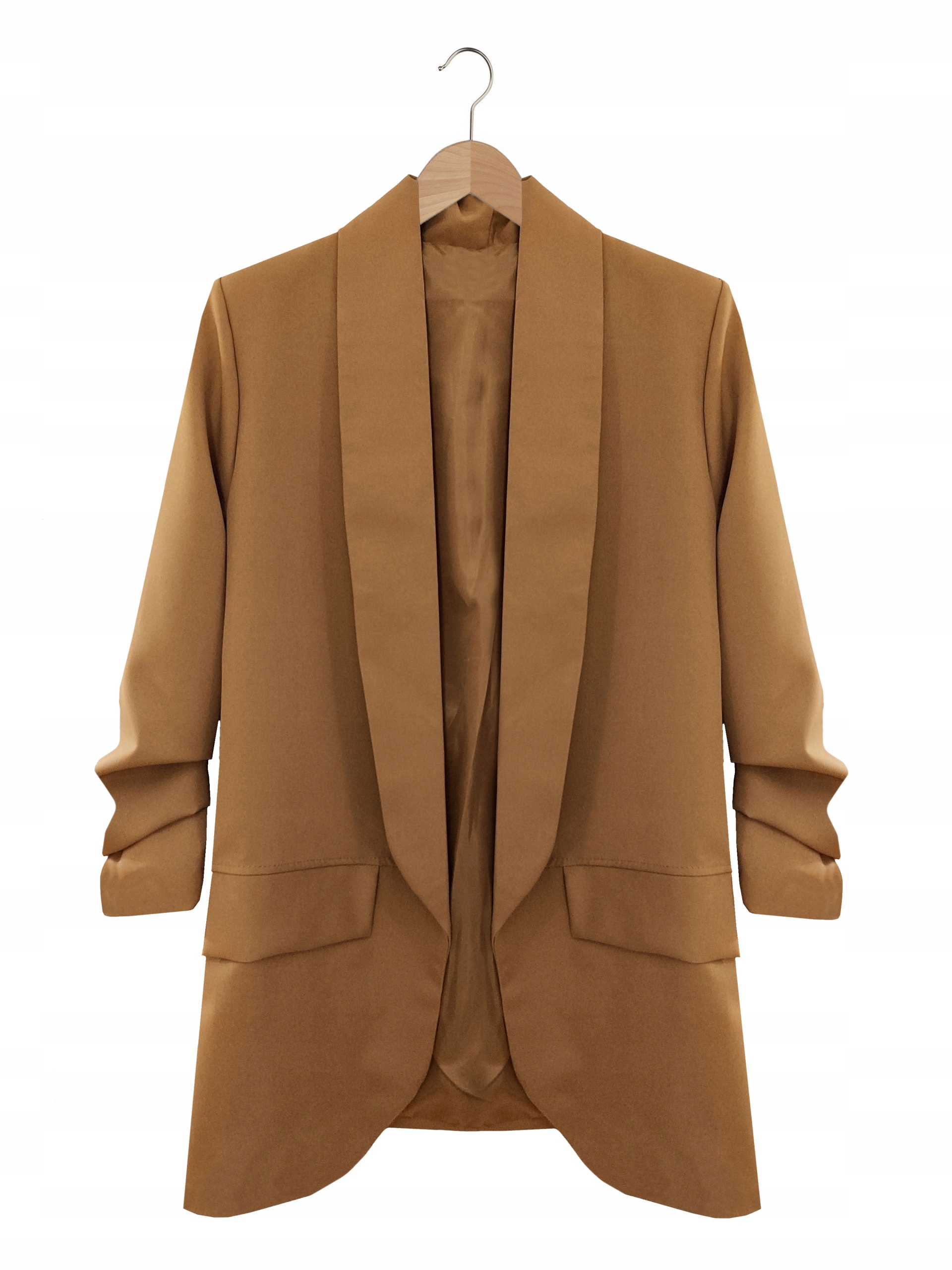 

Marynarka drapowane rękawy Żakiet Camel L/XL