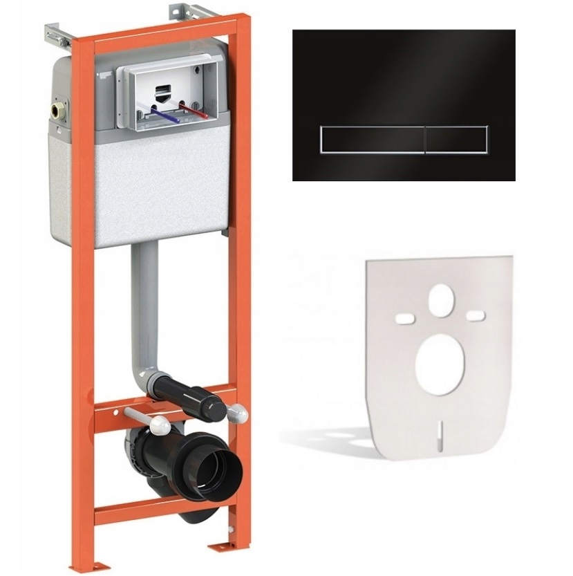 8w1 STELAŻ MISKA WC Z FUNKCJĄ BIDETU DESKA BATERIA Kod producenta E772401 + Eco + valvex loft black czarny