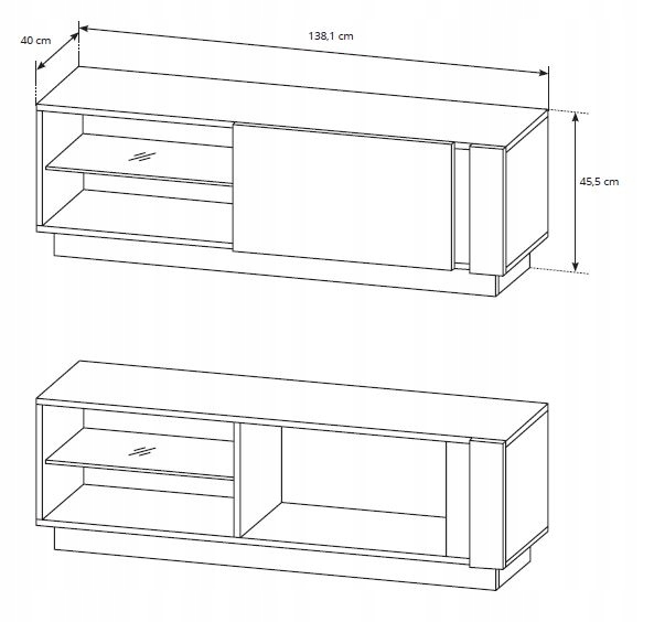Zestaw mebli z Ławą MONA Biały Połysk Dąb Salon Montaż meble do samodzielnego montażu