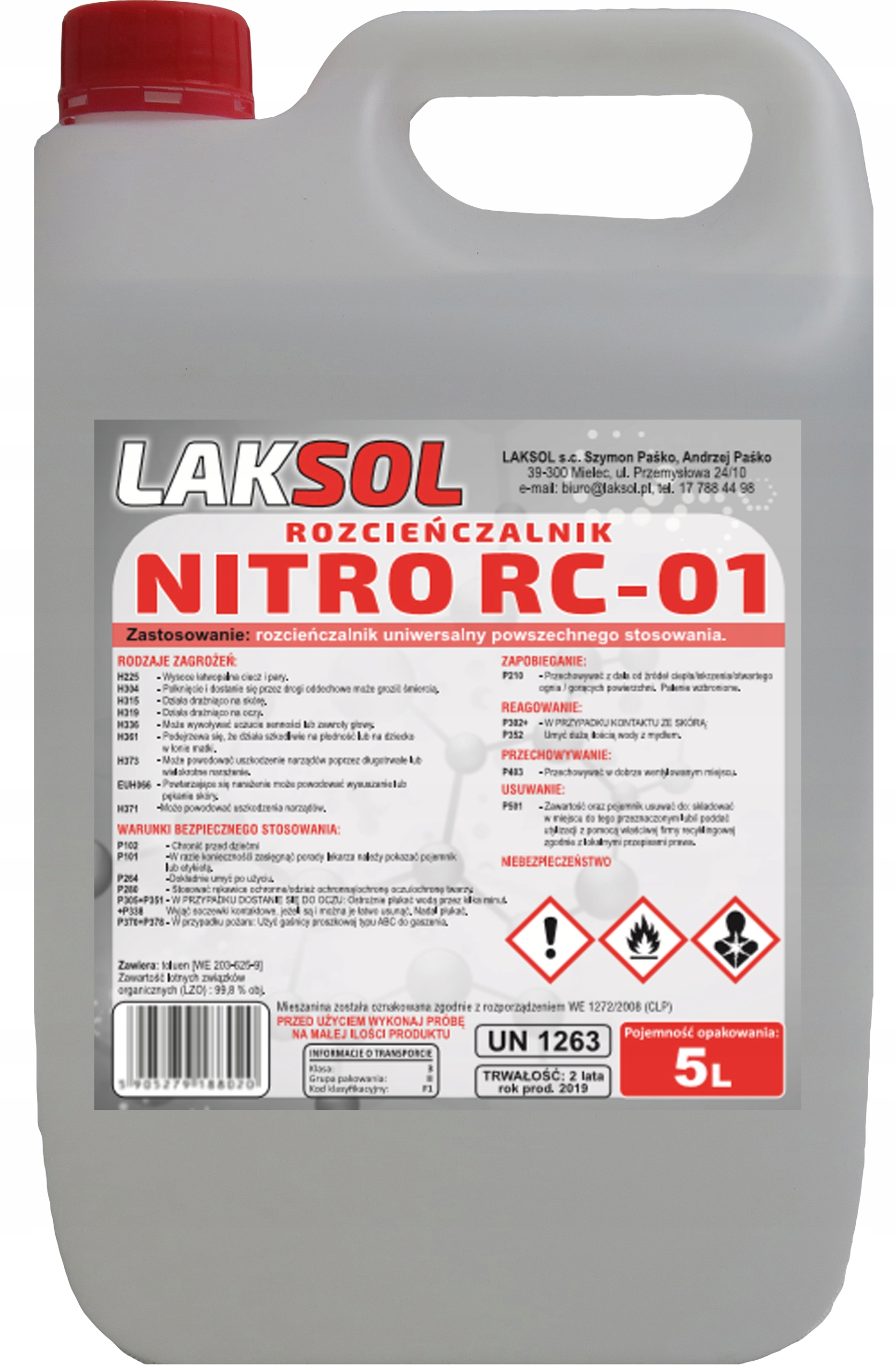

Rozpuszczalnik Rozcieńczalnik Nitro Rc 01 5L