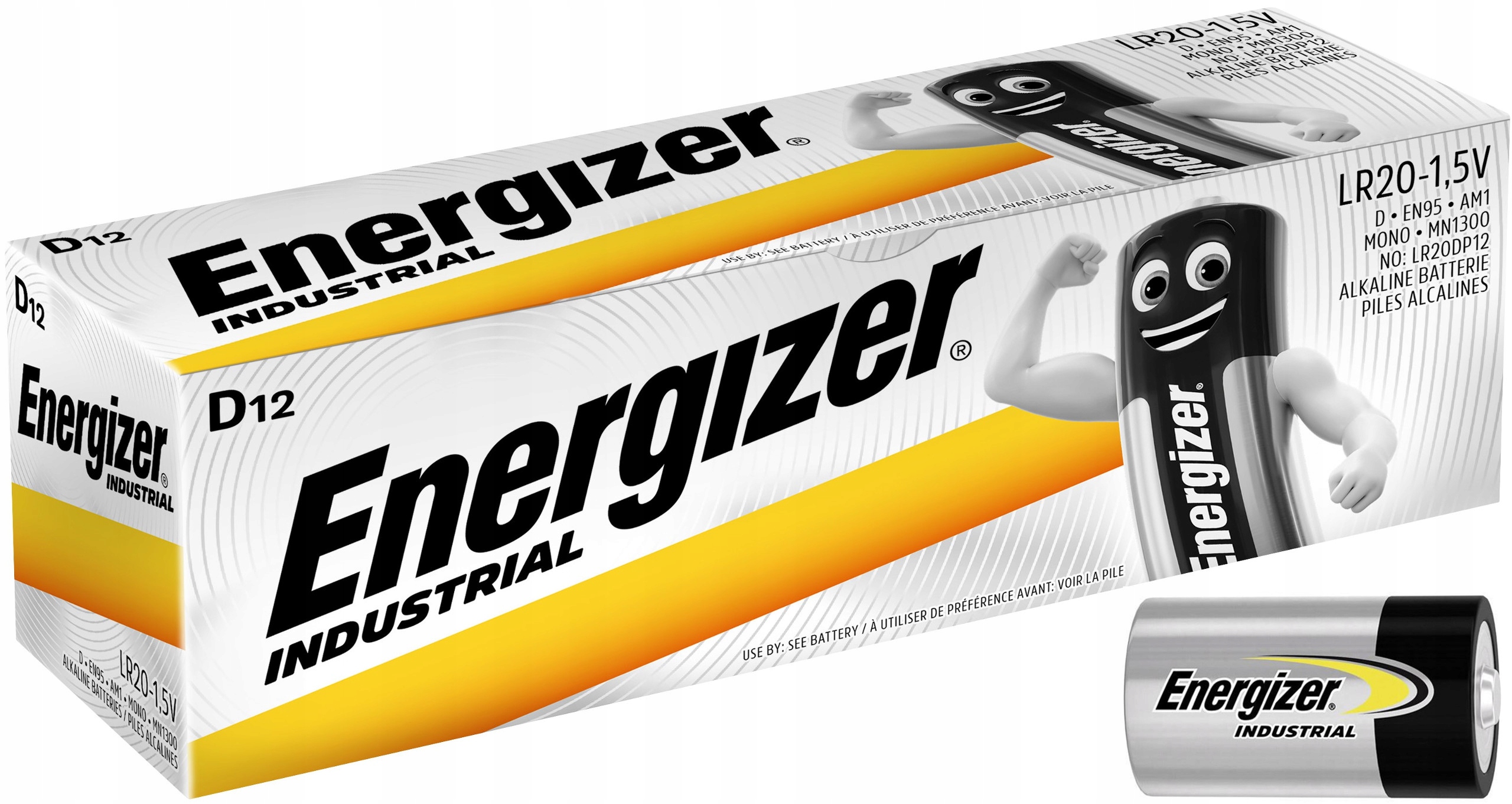 

12x Mocna Bateria Energizer Industrial LR20 D 1,5V
