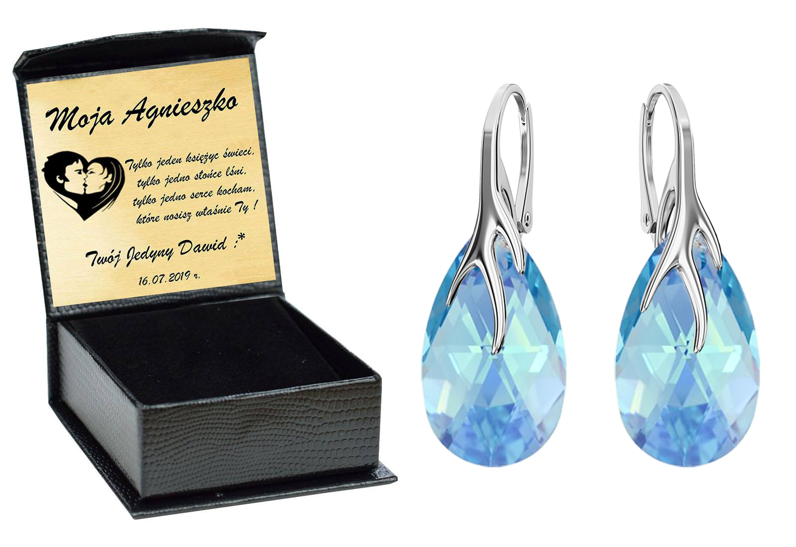 

Drapieżne Kolczyki Swarovski Srebro 925 AquaAB