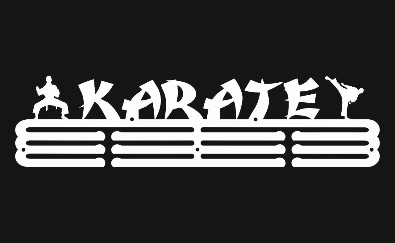

Karate #2 Biały Wieszak na medale 60cm Duży