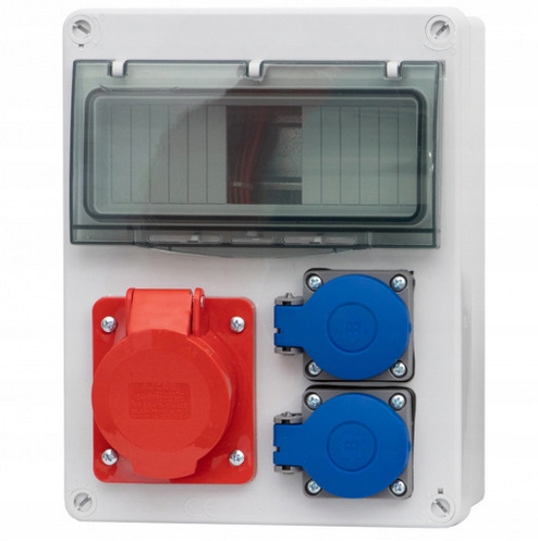 

Rozdzielnica Zestaw Siłowy 16A/5P 2X230V+8MOD IP65