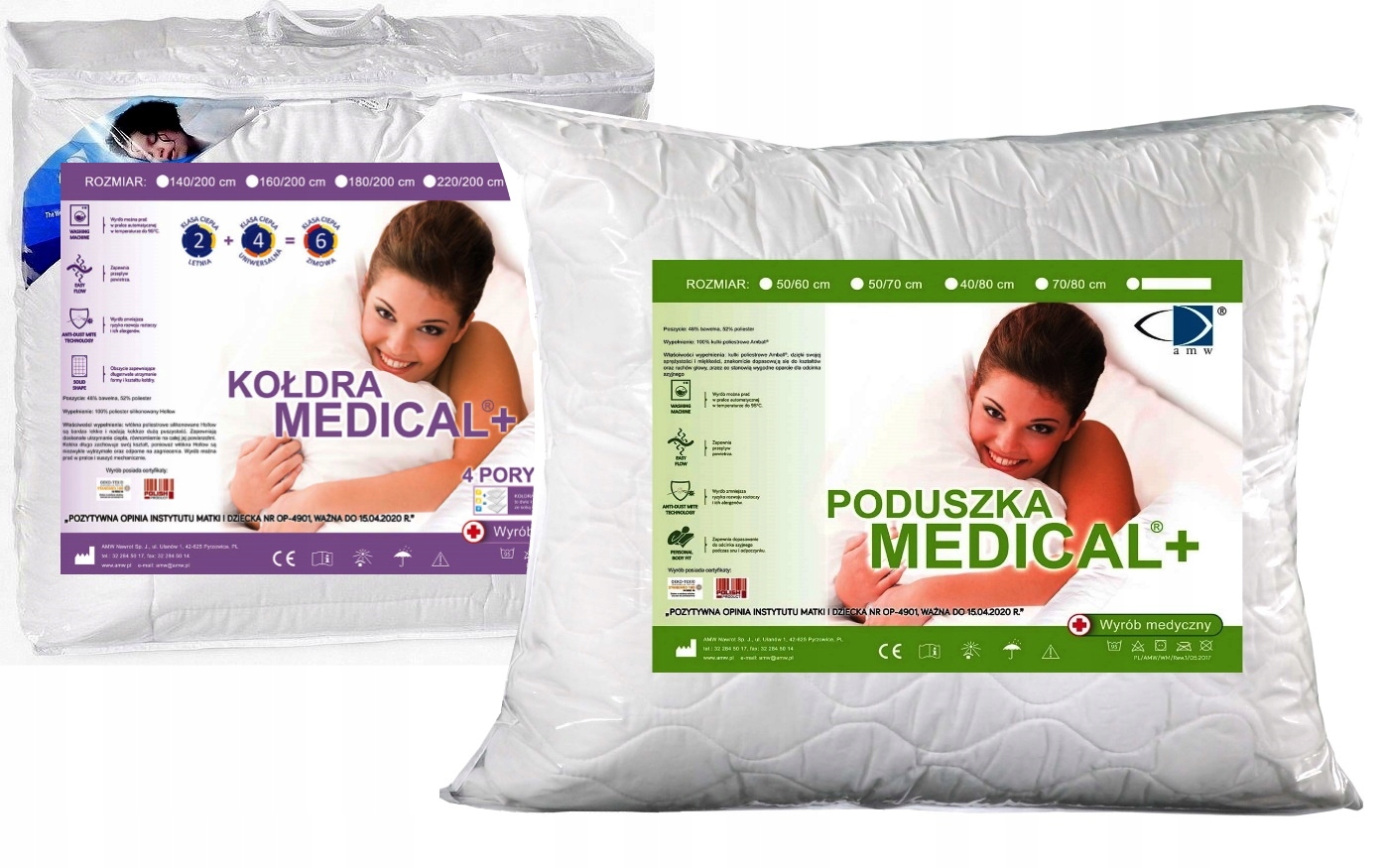 

Kołdra Medical 4 Pory Roku 140/200+70/80 Amw 95*C