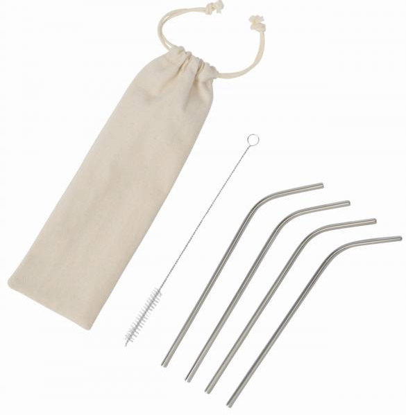 4 SŁOMKI + SZCZOTECZKA - stal