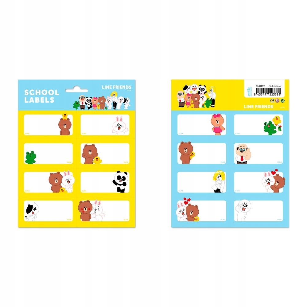 

Line Friends naklejki na zeszyt 16szt Do Opisów