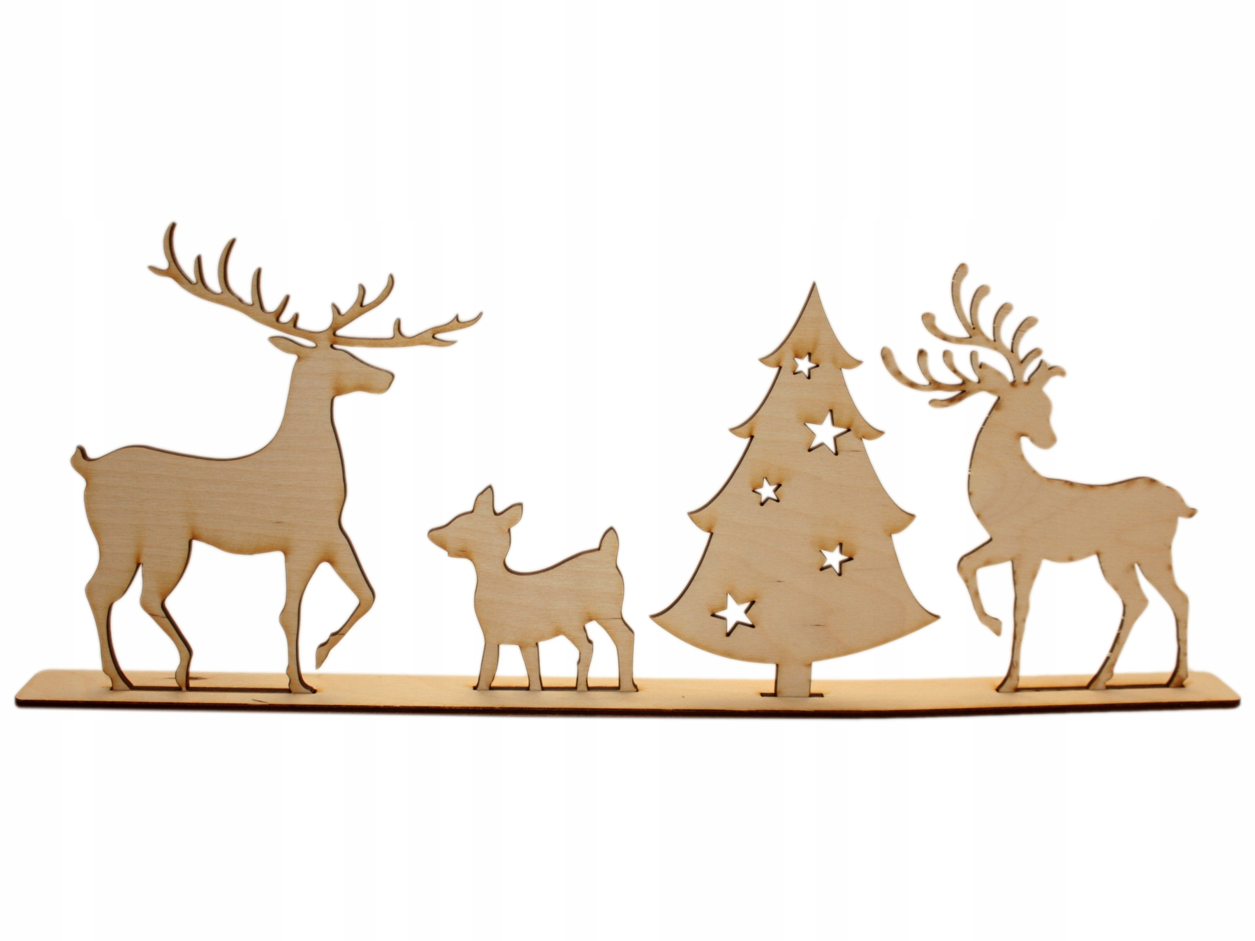 OZDOBA ŚWIĄTECZNA ze sklejki RENIFERY I CHOINKA 40