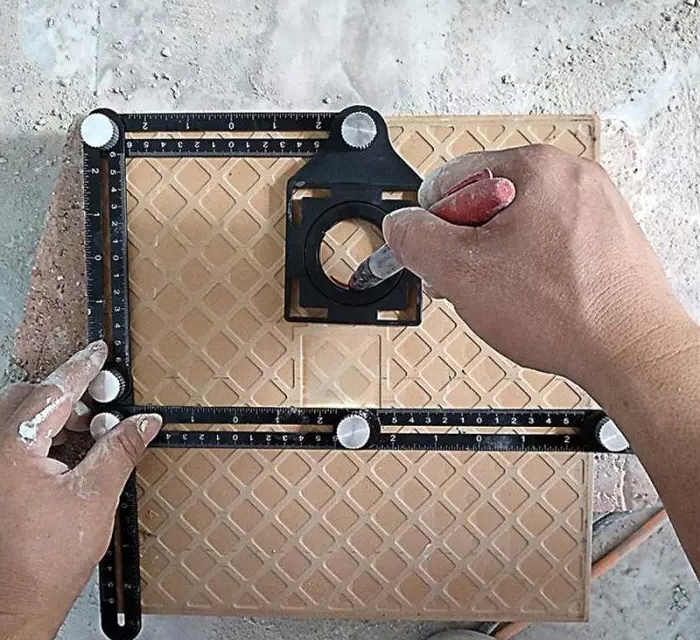 SZABLON PRZYMIAR WZORNIK ZNACZNIK OTWORÓW PŁYTEK Materiał aluminium