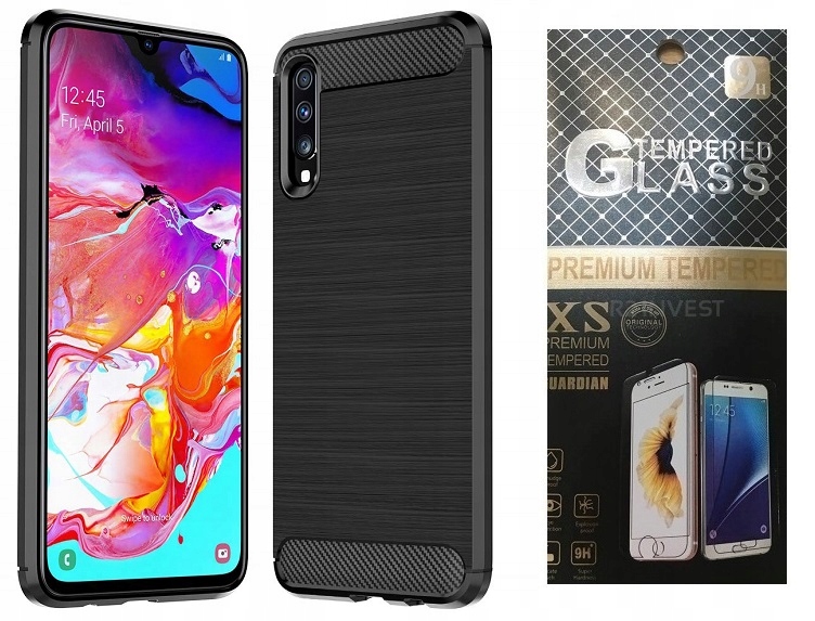

Karbon Etui Carbon do Samsung Galaxy A70 Szkło