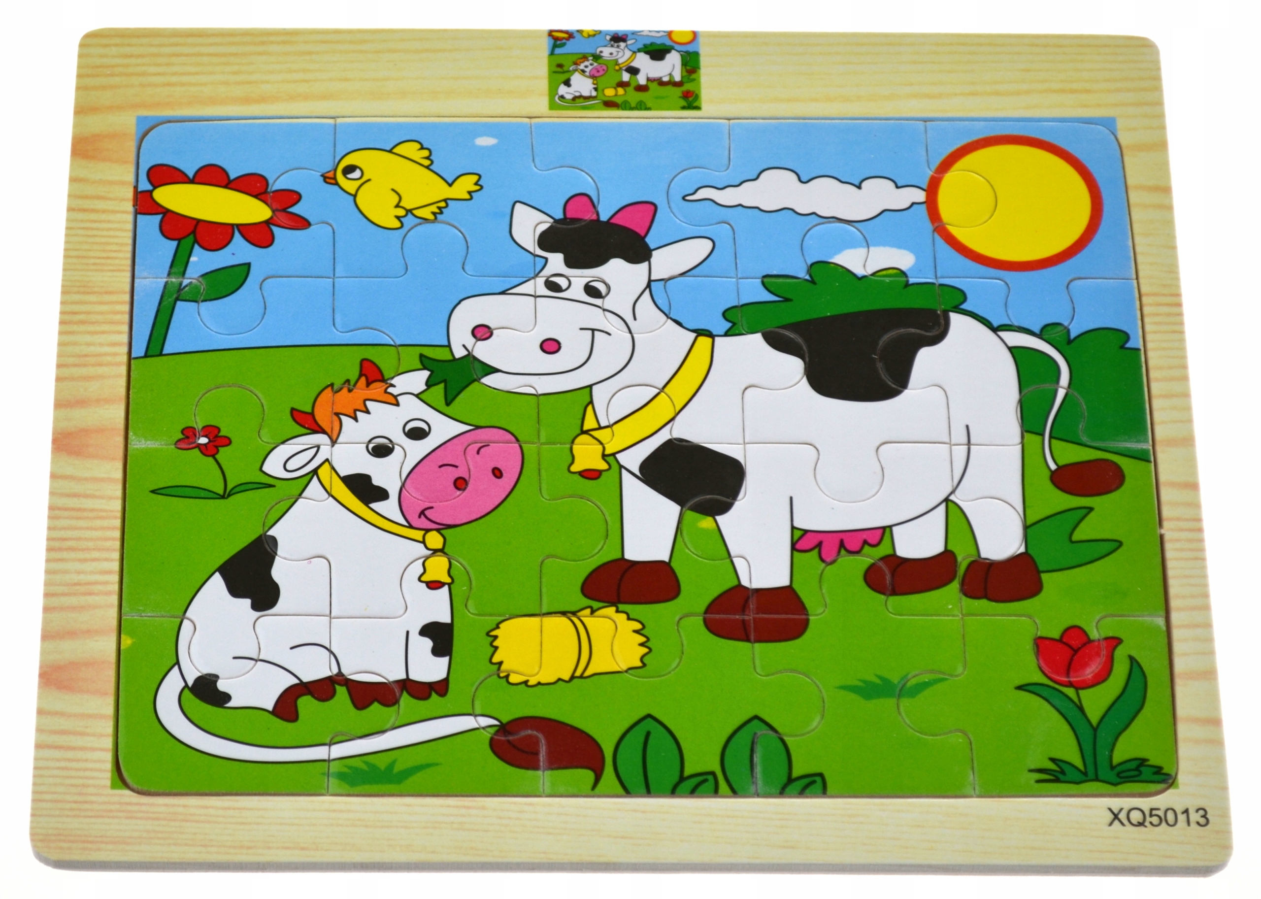 

Edukacyjne Puzzle Drewniane 20 elementów Krówki