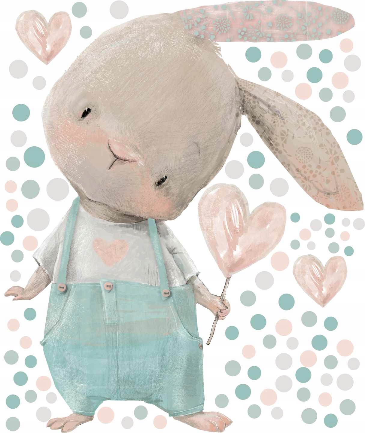 

Naklejka ścienna pastelowy króliczek z serduszkiem