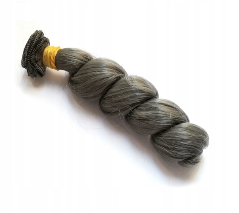 1szt włosy dla lalek 14cm loki, kręcone, szare