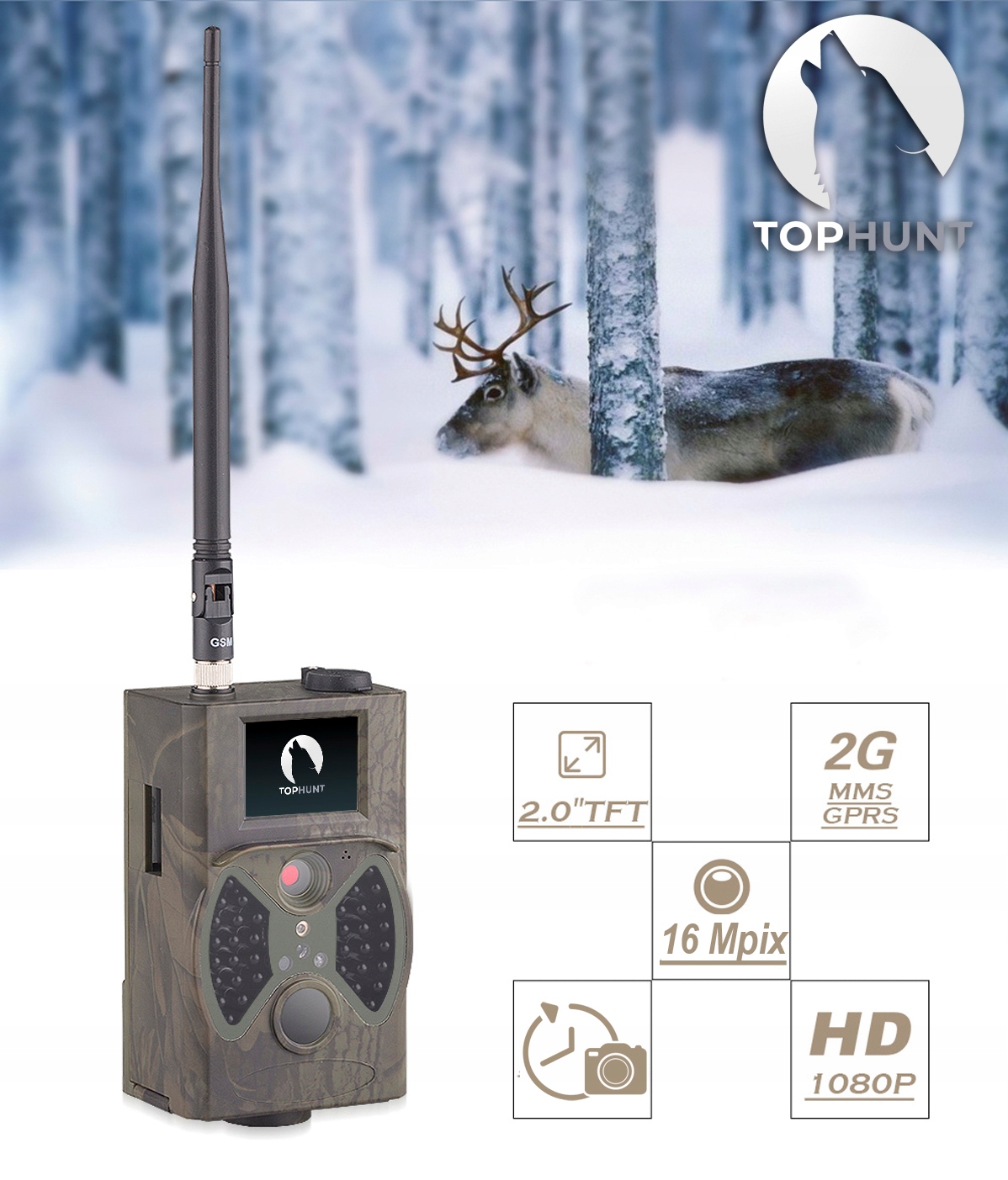 Kamera Leśna HC-300M FOTOPUŁAPKA 1080p MMS POLSKI Model HC-300M