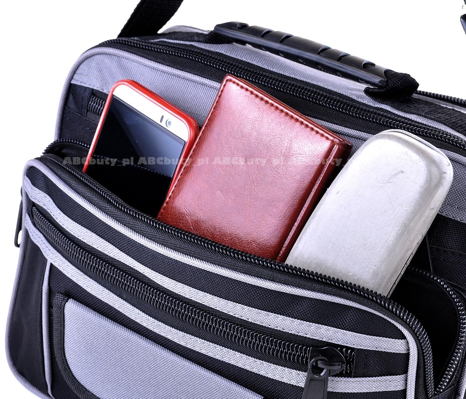 G1-32 BLACK GREY SOLIDNA TORBA DO PRACY WYTRZYMAŁA Głębokość (krótszy bok) 14 cm