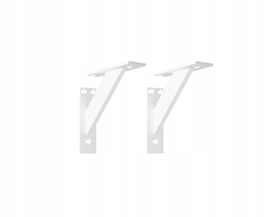 2 ks Držák Podpěrka Police Držák 120 mm Bílý