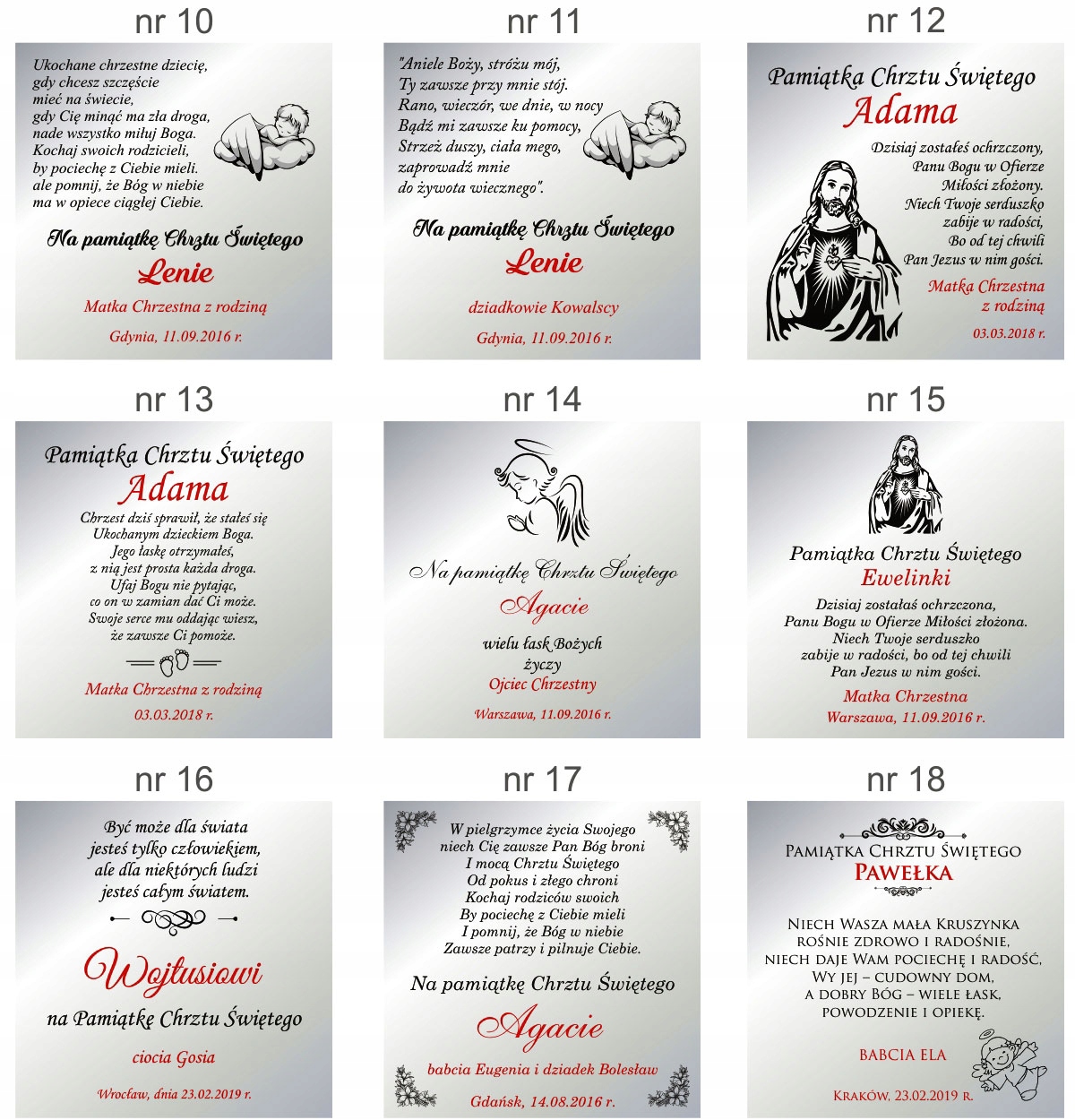 Prezent OBRAZEK PAMIĄTKA na CHRZEST ŚWIĘTY CHRZTU Marka Mikano