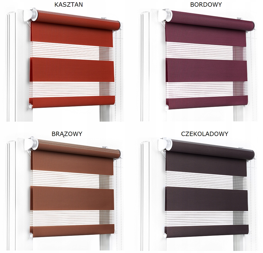 ROLETA DZIEŃ NOC 53x150 CM NAPINACZ RÓŻNE KOLORY Długość 150 cm