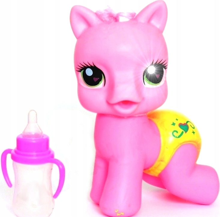 ŚLICZNY KUCYK KONIK NIEMOWLE + BUTELKA