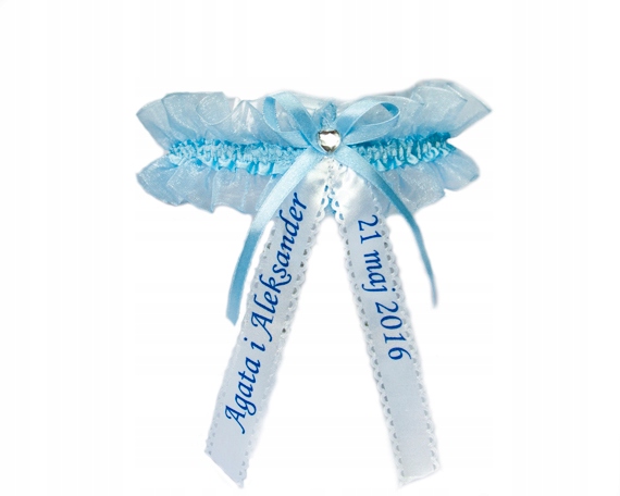 

Podwiązka ślubna Podwiązki ślub Nadruk imiona data