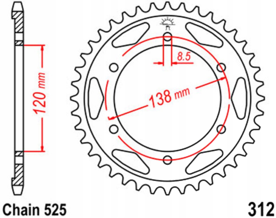 Zadní ozubené kolo Honda Rvf 750 R 94-97 Nové