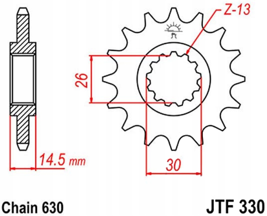 Přední ozubené kolo JTF330 15 Honda Cb 750 K 78-79