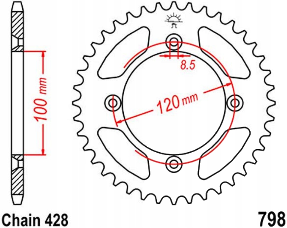Zadní ozubení Suzuki Rm 80 X H 82-01 Nové