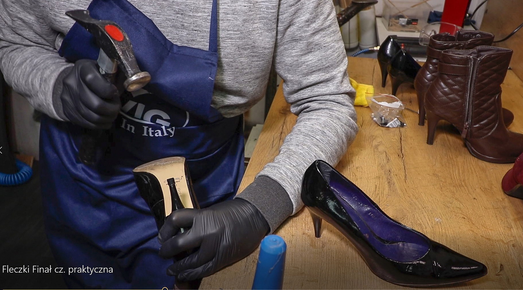 PROFESJONALNE FLECZKI DO BUTÓW 8X8 mm BEŻOWE Kolor dominujący brązowy