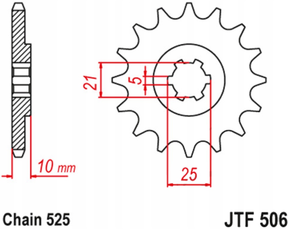 Přední ozubené kolo JTF506 14 15Z Kawasaki S1 250