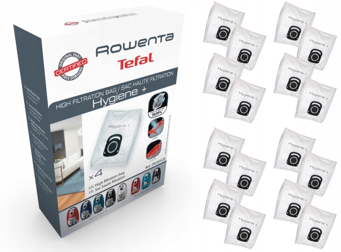 TEFAL TAŠKY HYGIENA ROWENTA + 16 KS ORIGINÁL ZR2005