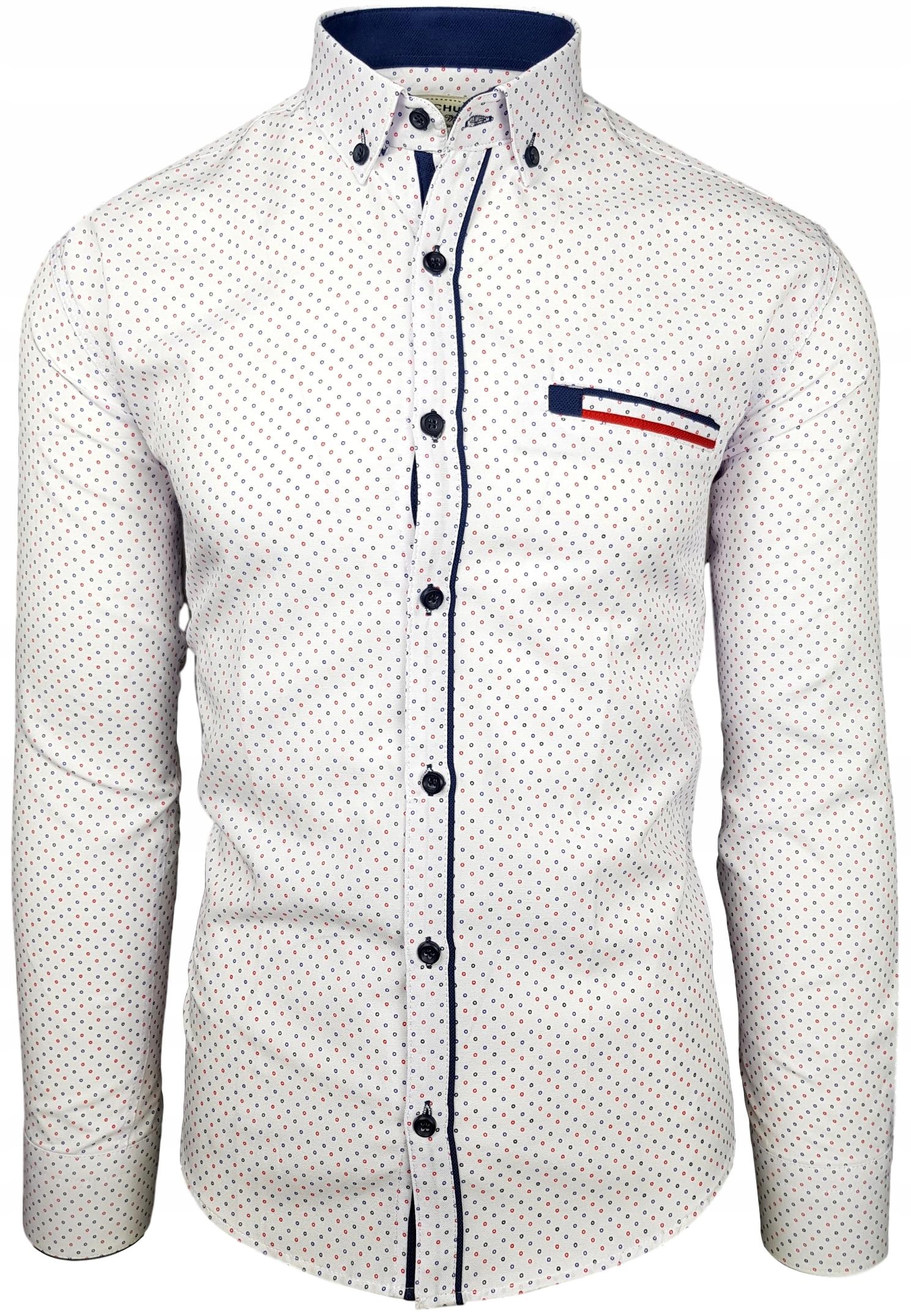 

Koszula Męska We Wzorki Slim Fit EN129 r. 3XL