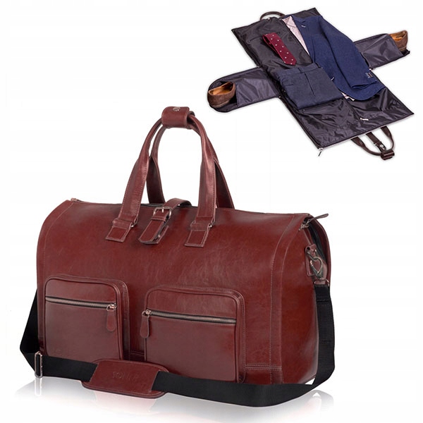 

Solier Skórzana torba na Garnitur pokrowiec bordo