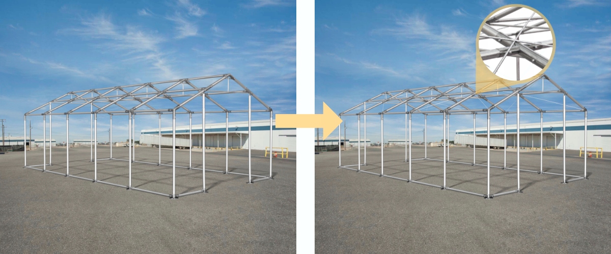 Linki naciągi dachowe do namiot całoroczny 6m szer Kolor inny