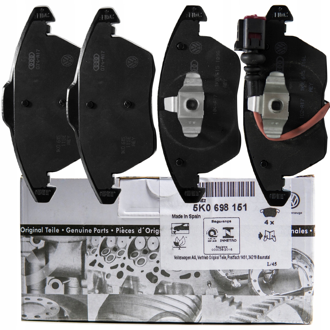 5K0698151 - ТОРМОЗНЫЕ КОЛОДКИ ПЕРЕДНИЕ ПЕРЕДНИЕ VW TOURAN ОРИГИНАЛ