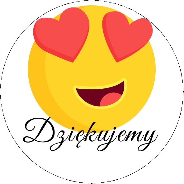 

Naklejki na paczki Dziękujemy okrągłe 6cm paczkę