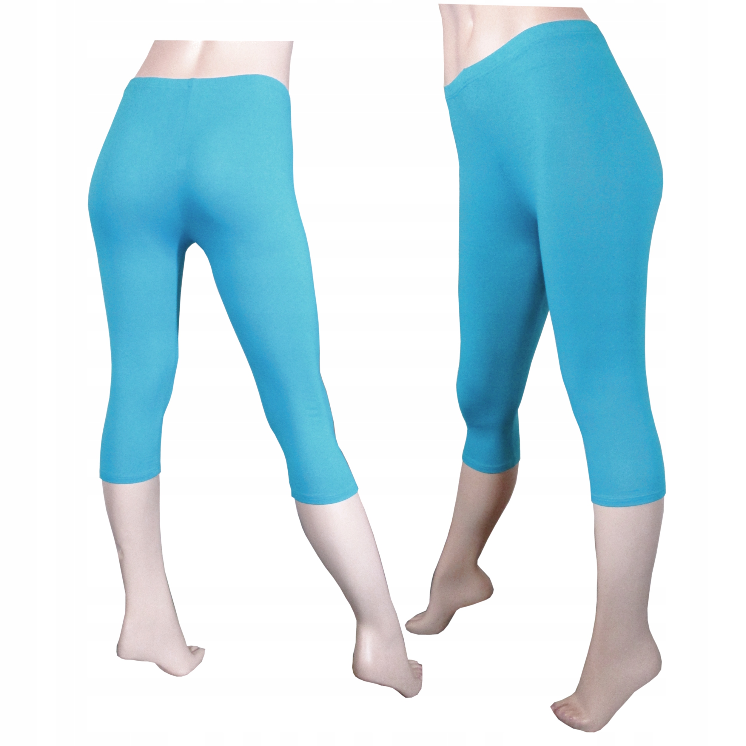 

Legginsy getry bawełniane 3/4 rybaczki L turkusowe
