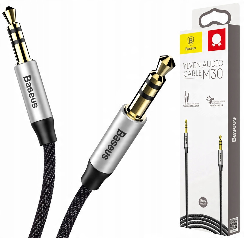 

Baseus Yiven M30 kabel minijack 1.5m oplot nylon