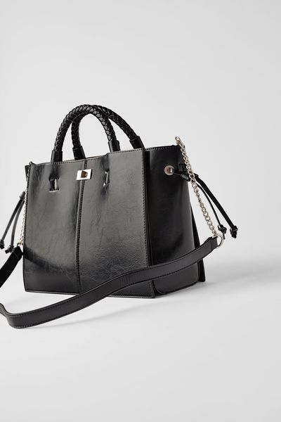 ZARA listonoszka torebka 8152/004 czarna plecionka Model 8152/004